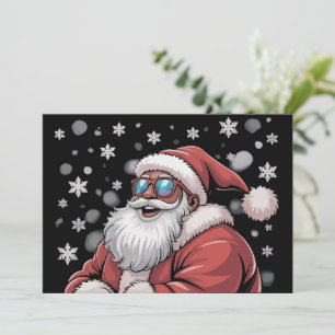 Christmas Black African American Santa Xmas  Invitation