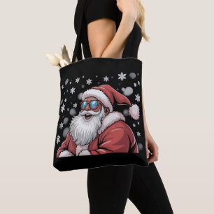 Christmas Black African American Santa Xmas  Tote Bag