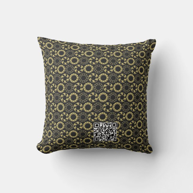 Christmas Black and Gold Wreaths Deco  Cushion (Front)
