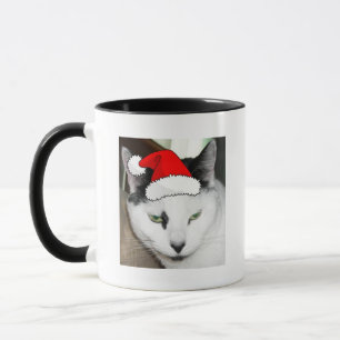 Christmas Black and White Kitten Mug