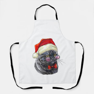 Christmas Black Cat Apron
