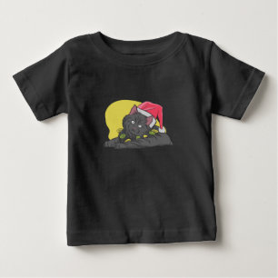 Christmas Black Cat Baby T-Shirt