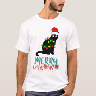 Christmas Black Cat - Merry Christmas T-Shirt
