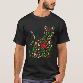 Christmas Black Cat Reindeer Antlers Catmas Women T-Shirt