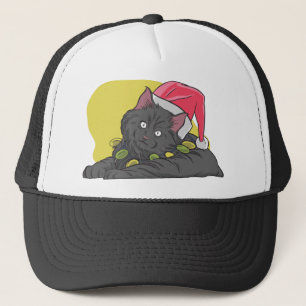 Christmas Black Cat Trucker Hat
