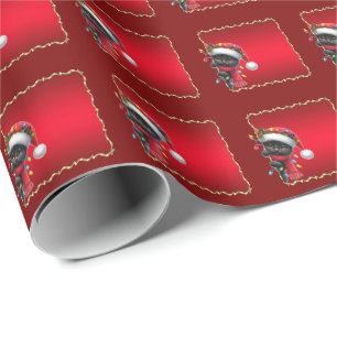 Christmas Black Cat Wrapping Paper