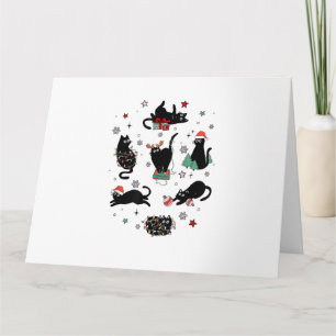 Christmas Black Cats Card