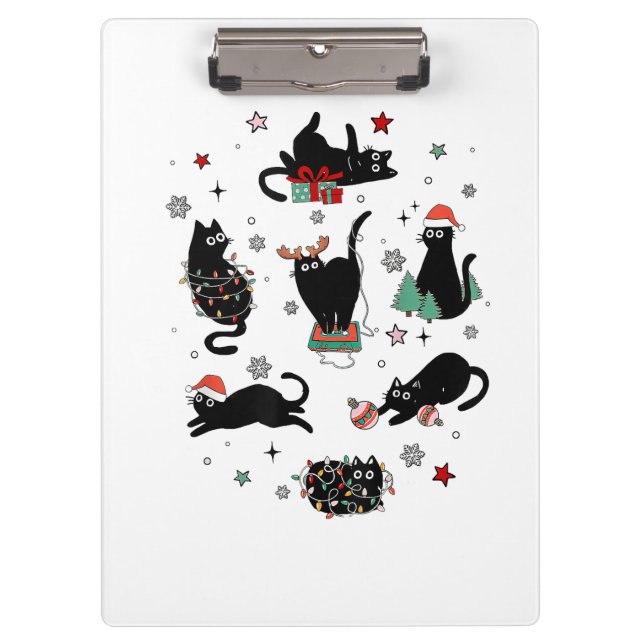 Christmas Black Cats Clipboard (Front)