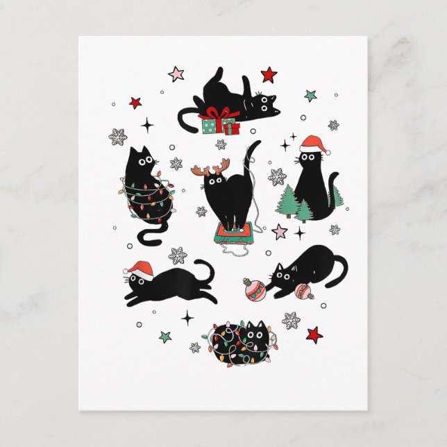 Christmas Black Cats Enclosure Card (Front)