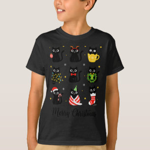 Christmas Black Cats Merry Christmas Cute Holiday T-Shirt