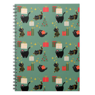 Christmas Black Cats Notebook