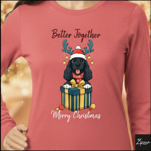 Christmas Black Cocker Spaniel Gift Graphic Tri-Blend Shirt