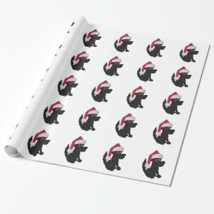 Christmas Black Dog Wrapping Paper