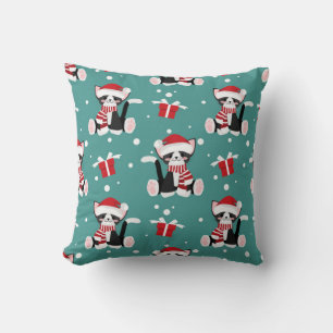 Christmas Black Kitty Pattern Cushion