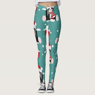Christmas Black Kitty Pattern Leggings