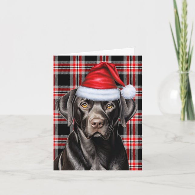 Christmas Black Lab and Red Holiday Plaid (Front)