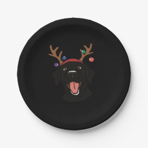 Christmas Black Lab Essential T-Shirt Paper Plate