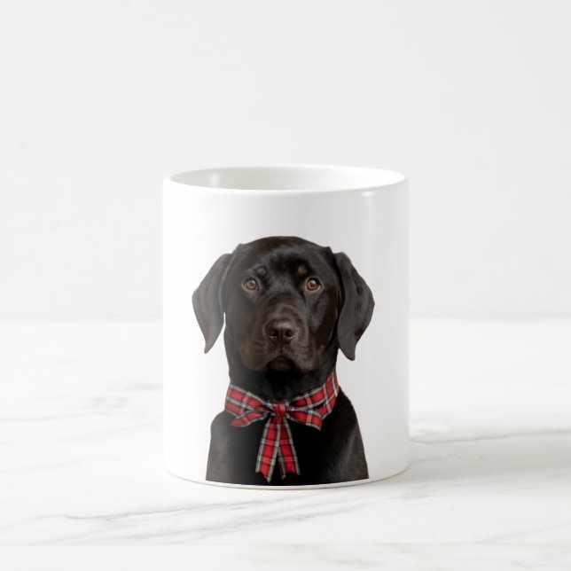  Christmas Black Lab Holiday Dog  Coffee Mug (Center)