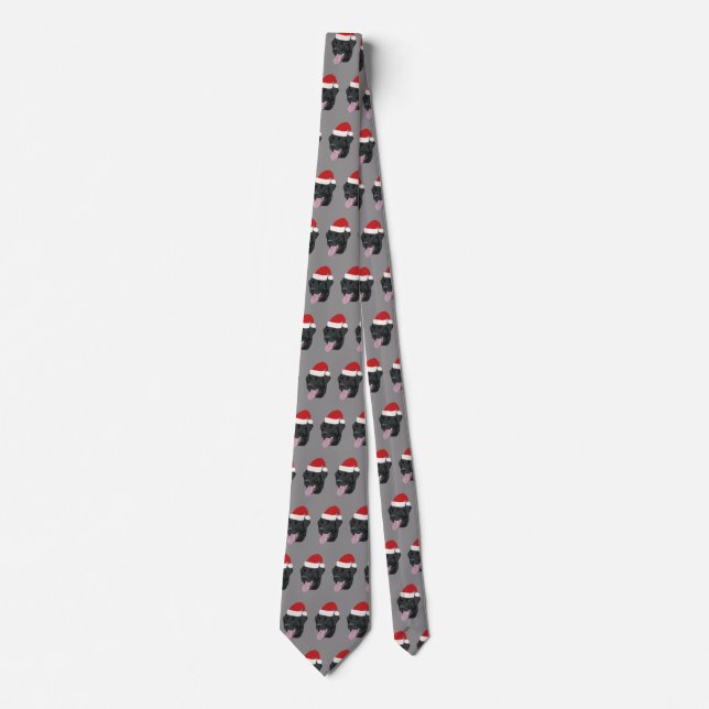 Christmas Black Labrador Retriever Dog Tie (Front)