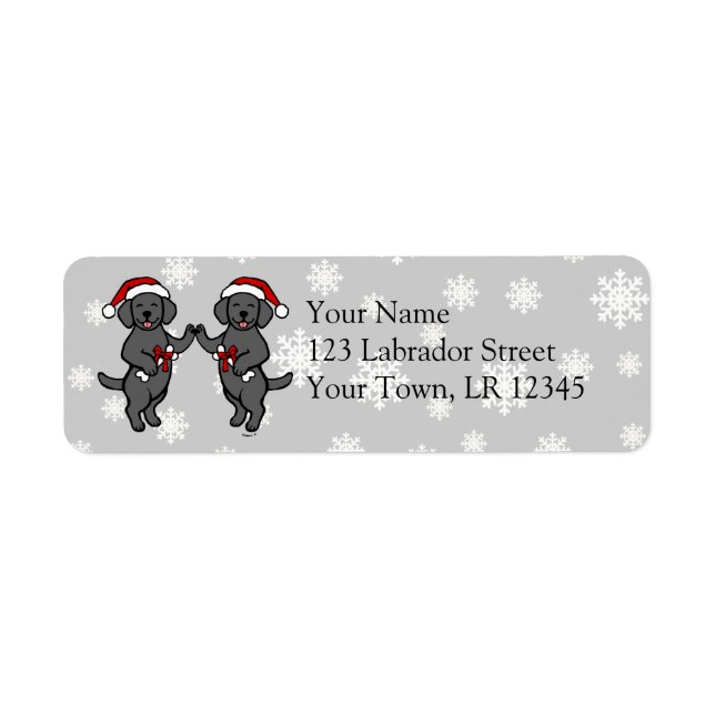 Christmas Black Labradors Cartoon (Front)