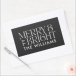 Christmas black modern elegant simple rectangular sticker<br><div class="desc">Christmas black modern elegant simple holiday parcel label stickers</div>