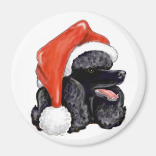 Christmas Black Poodle Magnet