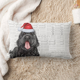 Christmas Black Russian Terrier Dog Holiday Lumbar Cushion