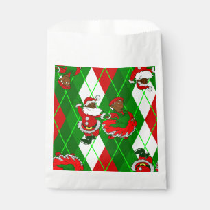 christmas black santa wife plaid favour bags