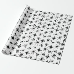 Christmas Black Snowflakes Seamless Pattern Wrapping Paper