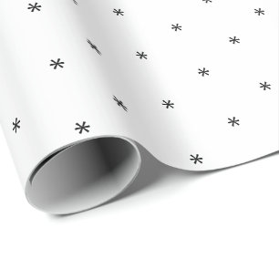 Christmas black white snowflakes cute Holiday  Wrapping Paper