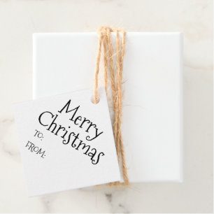 Christmas black white to from blank cute favour tags