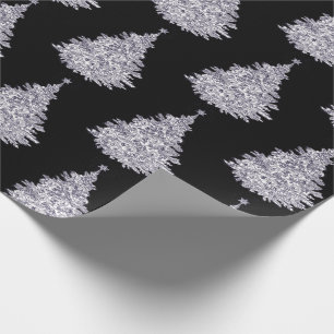 Christmas Black & White Tree Wrapping Paper
