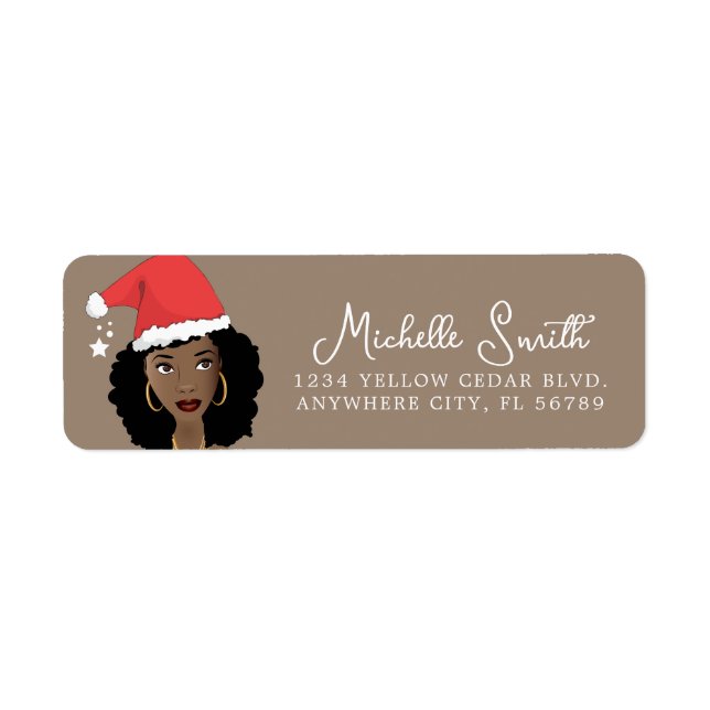 Christmas, Black Woman, Natural Hair Beauty, Brown (Front)
