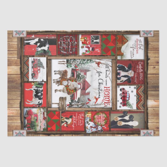 Christmas Blanket, All Heart Come Home Funny Cow Tissue Paper (Front)