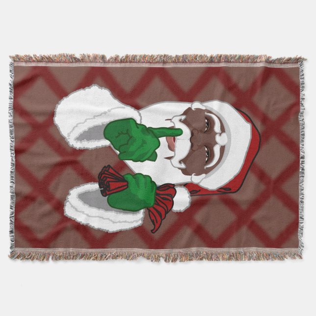 Christmas Blanket Cute Santa Clause Throw Blankets (Front)
