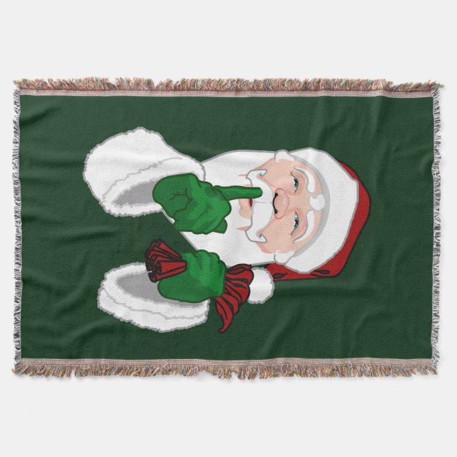 Christmas Blanket Cute Santa Clause Throw Blankets (Front)