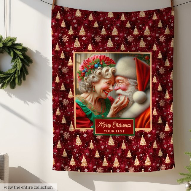 Christmas Blanket Throw Vintage Mr & Mrs Claus Gif (Christmas Blanket Throw Vintage Mr & Mrs Claus Gif)