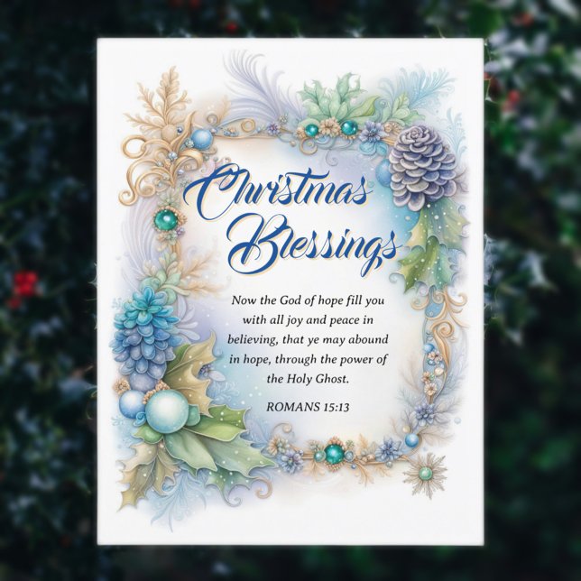 Christmas Blessing Decorative KJV Scripture   Holiday Postcard (Creator Uploaded)