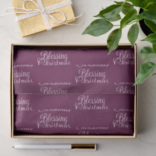 Christmas Blessing Deep Plum-Burgundy Holiday Tissue Paper