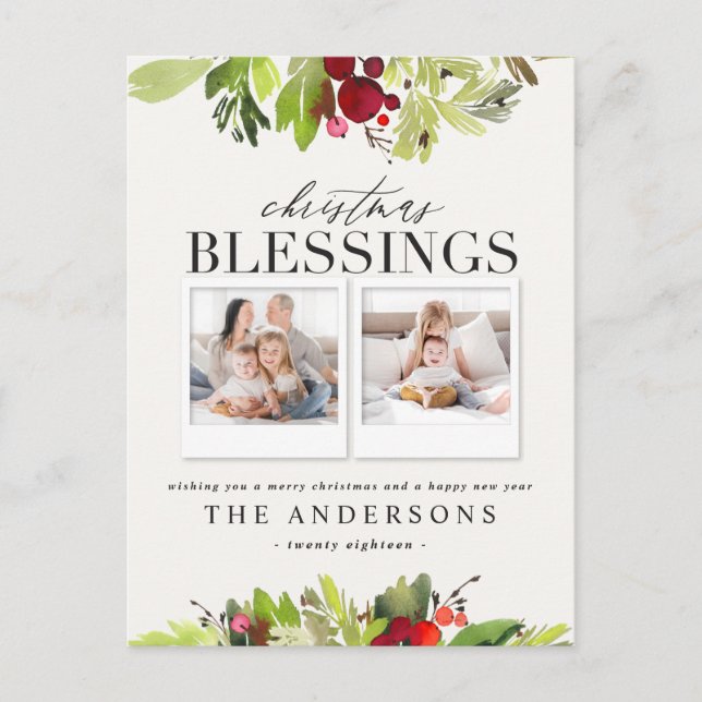 Christmas blessing multi photo foliage holiday  (Front)