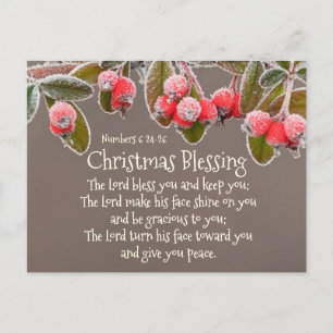 Christmas Blessing Numbers 6:24 The Lord Bless You Postcard