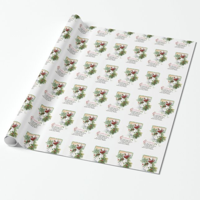Christmas Blessing Wrapping Paper (Unrolled)