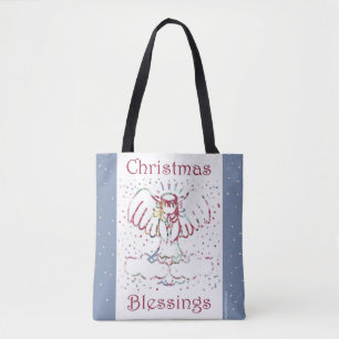 Christmas Blessings Angel Tote Bag