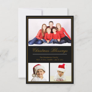 Christmas Blessings Custom Family Photo Card