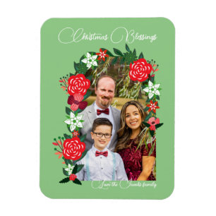 Christmas Blessings Floral Magnet