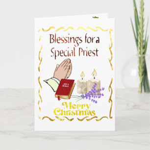 Christmas Blessings for a Priest. Holiday Card