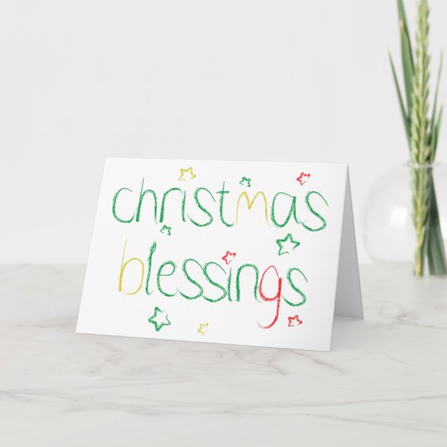 Christmas Blessings Holiday Card (Front)