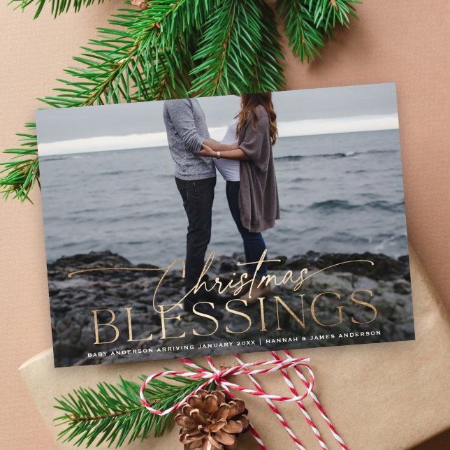 Christmas Blessings Holiday Pregnancy Announcement (Creator Uploaded)