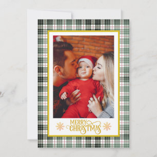 Christmas Blessings I Family Photo and Gold Script