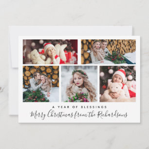Christmas Blessings   Multi Photo Grid Holiday Card